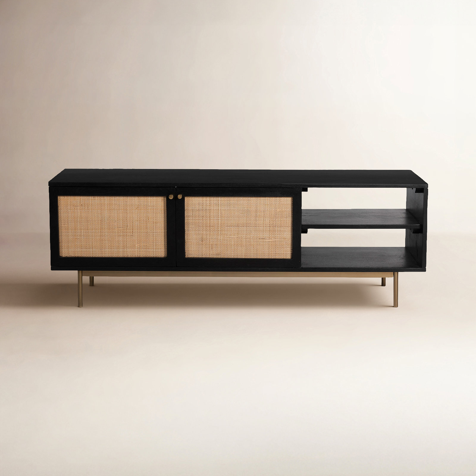 Solid Wood 58" TV Stand, Black
