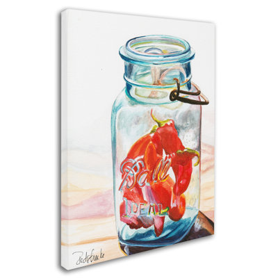 Ball Jar Ideal Peppers Painting Print on Wrapped Canvas