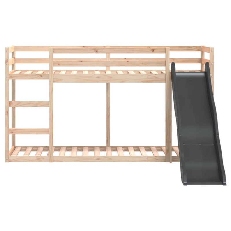 Maribelle Bunk Bed with Built-in Ladder Included with Trundle Included, Single (90 x 200 cm), Natural