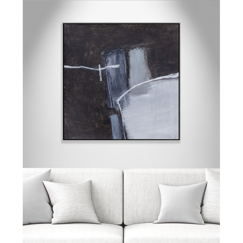Graphite Gemstones I Print by Casa Fine Arts, 37.5" H x 37.5" W, Silver