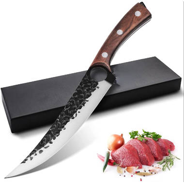 BRAZILIAN FLAME Ribs 10-inch Stainless Knife W/ Sharpener - One-color