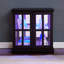 Armoire à finition antique avec tablettes réglables en verre, éclairage à DEL, cerisier pour les lumières de la maison, décor décoratif