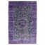 Hand Knotted Wool Area Rug in Gray And Purple