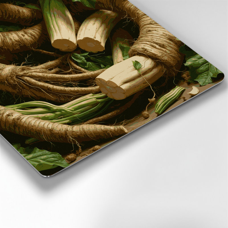 Légumes, art mural brun en métal Yuca, H 16 po x l 16 po