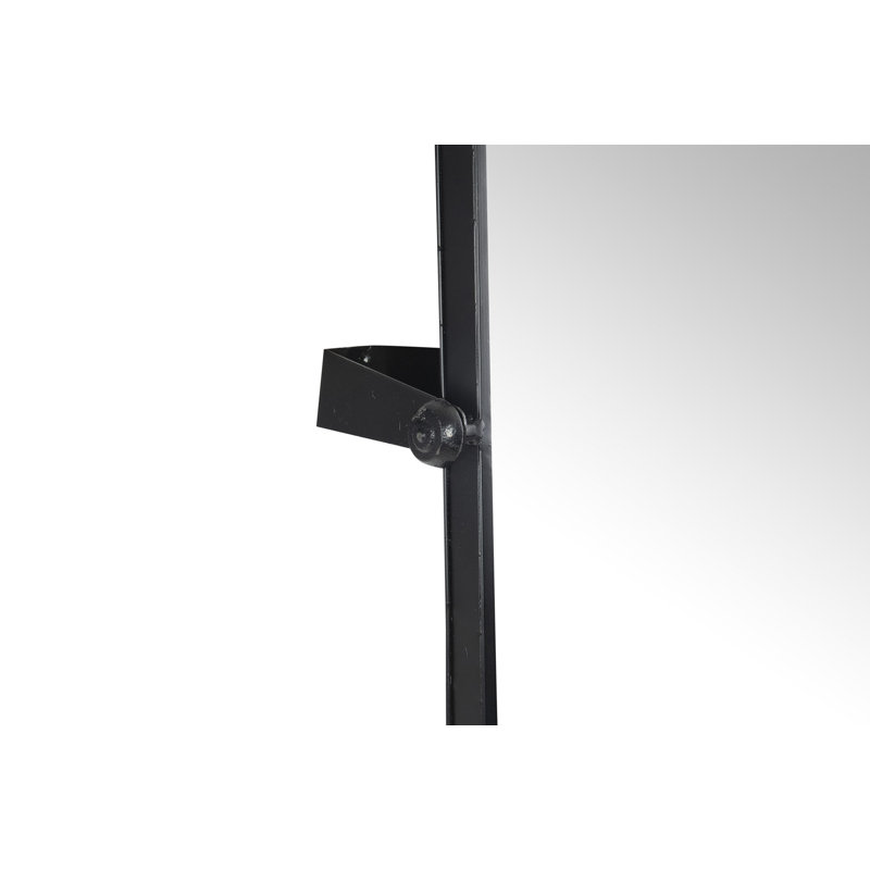Nicol Round Edge Metal Framed Pivot Wall Mirror, Black