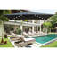 Parasol rectangulaire à lumière solaire 10X6.5Ft. Auvent Colorfast, manivelle pratique et fonction d'inclinaison pour le patio, le jardin, la piscine. Poteau noir-121047130
