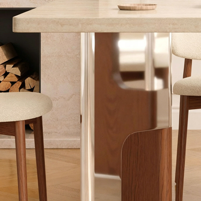 Table en pierre frittée French French, H 29,5 po x l 78,7 po x P 35,4 po