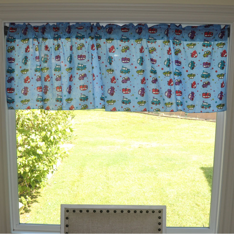 Cantonnière sur mesure en mélange de coton 58 po Rauf, L 58 po x L 16 po, Bleu