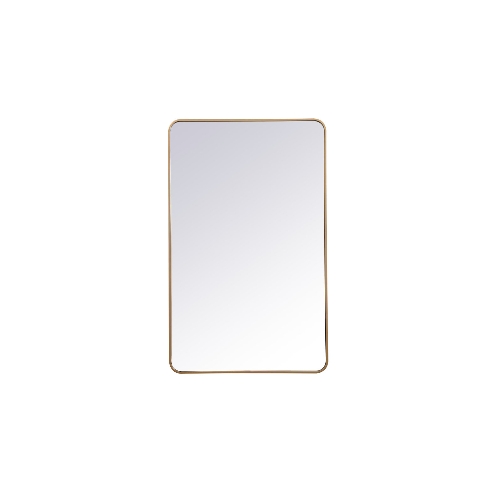 Sabine Metal Rounded Rectangle Wall Mirror, 48" x 30", Brass