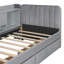 Lit de jour simple rembourré avec tiroirs, tablettes, armoires rabattables et table d'appoint-1691455033