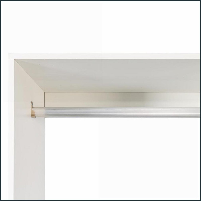 Système de placard autoportant avec 6 tablettes, 2 tringles de suspension, 1 tiroir - blanc 74,8 po | Panneau de particules et panneau de fibres à densité moyenne