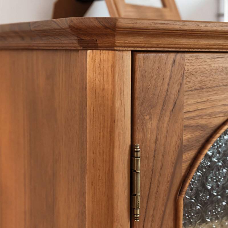 Buffet arqué entièrement en bois et verre