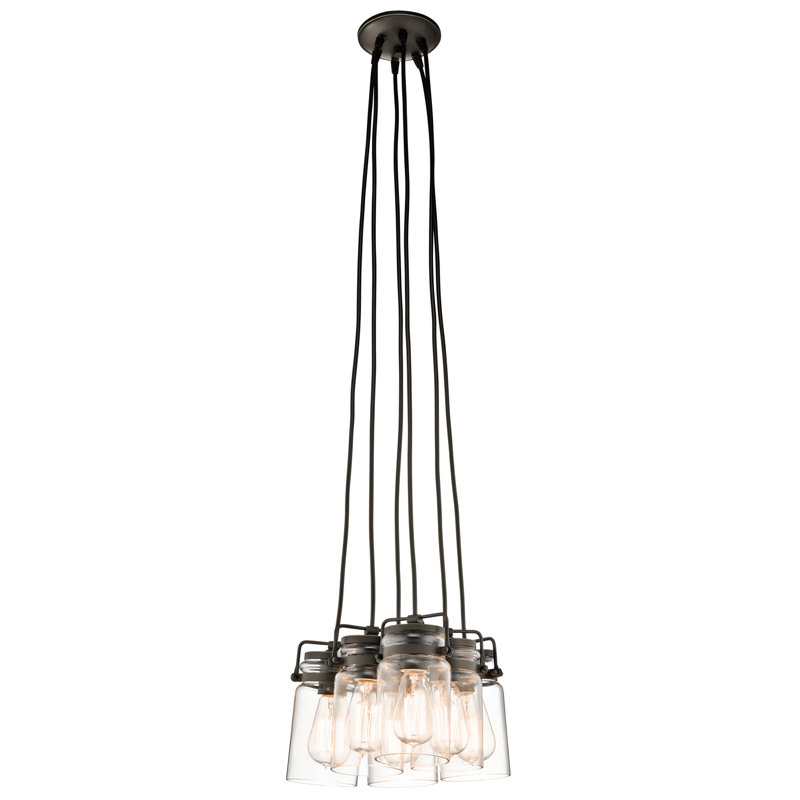 6 - Light Cluster Pendant, Olde Bronze