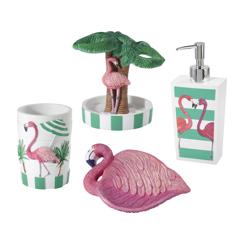 Flamingo Paradise Bathroom Accessory Set