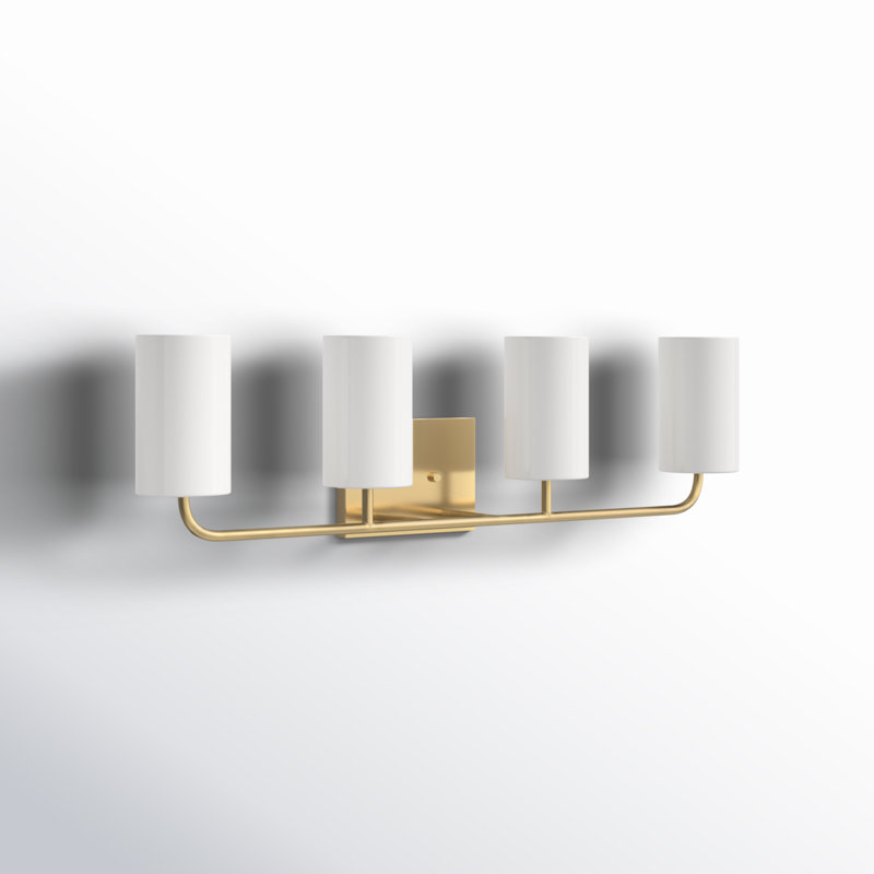 Éclairage pour meuble-lavabo 4 lumières Vincente, Bronze satiné, Non