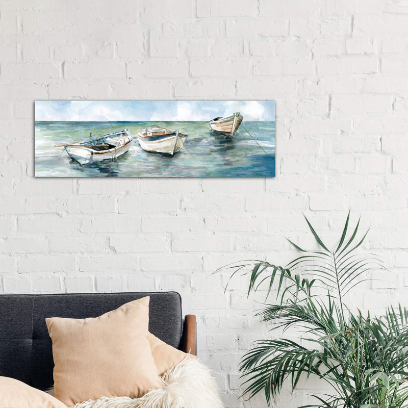 Caught At Low Tide II by Carol Robinson - Panoramic Painting on Canvas, 152.4 cm H x 50.8 cm W x 3.175 cm D, No Frame