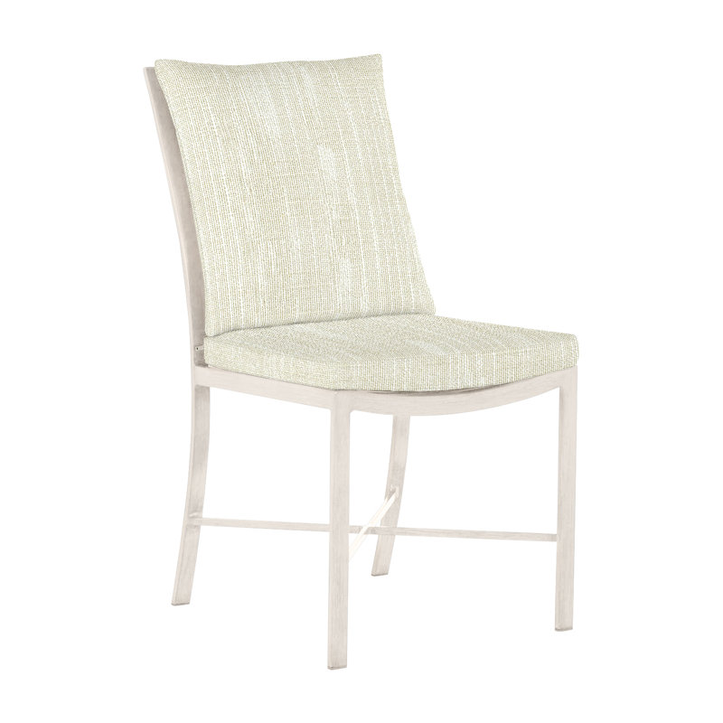 Monaco Patio Dining Side Chair with Cushions, No Welt, Slate Gray, Verona Fossil