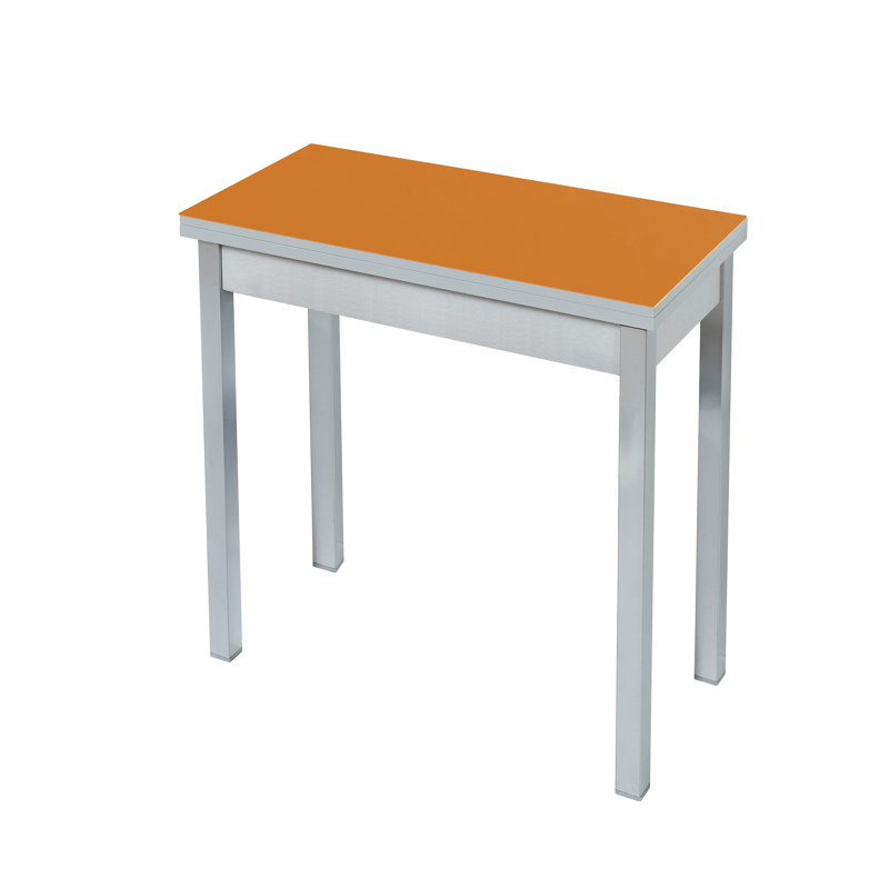 Dhima Glass Top End Table, Orange
