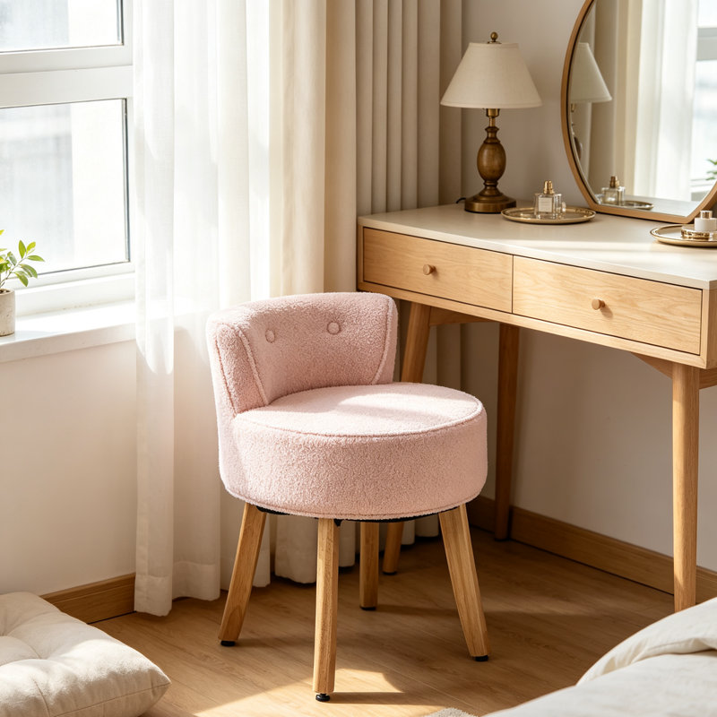Plywood Accent Stool, Pink, Teddy