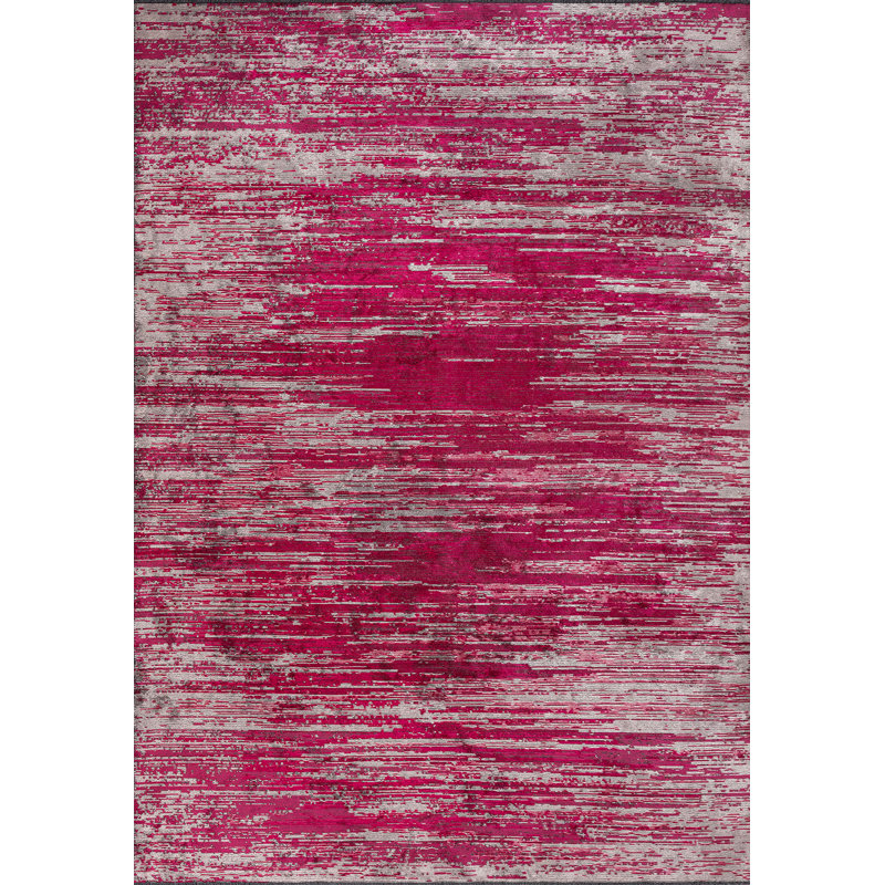 Alonda Abstract Hand Loom Indoor / Outdoor Area Rug, Rectangle 5'3" x 7'6"
