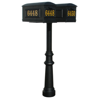 Hanford Aluminum Post Mounted Mailbox