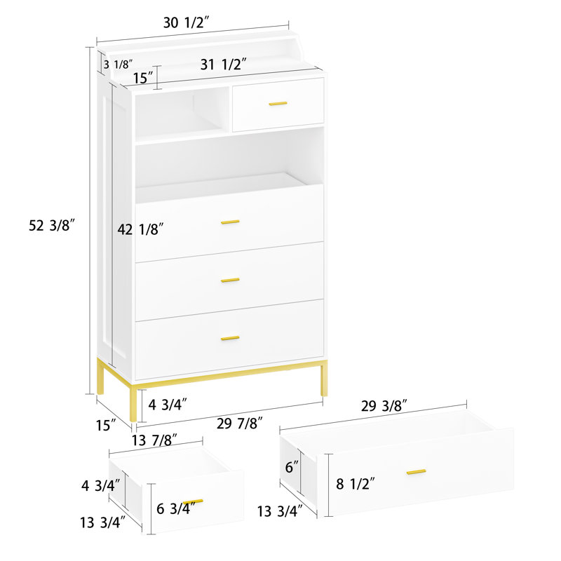 Commode 6 tiroirs Bryanna
