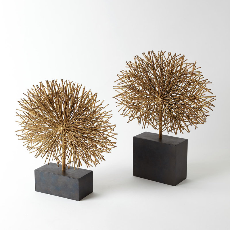 Tumble Weed Sculpture, 16.75" H x 13.25" W x 3" D, Gold