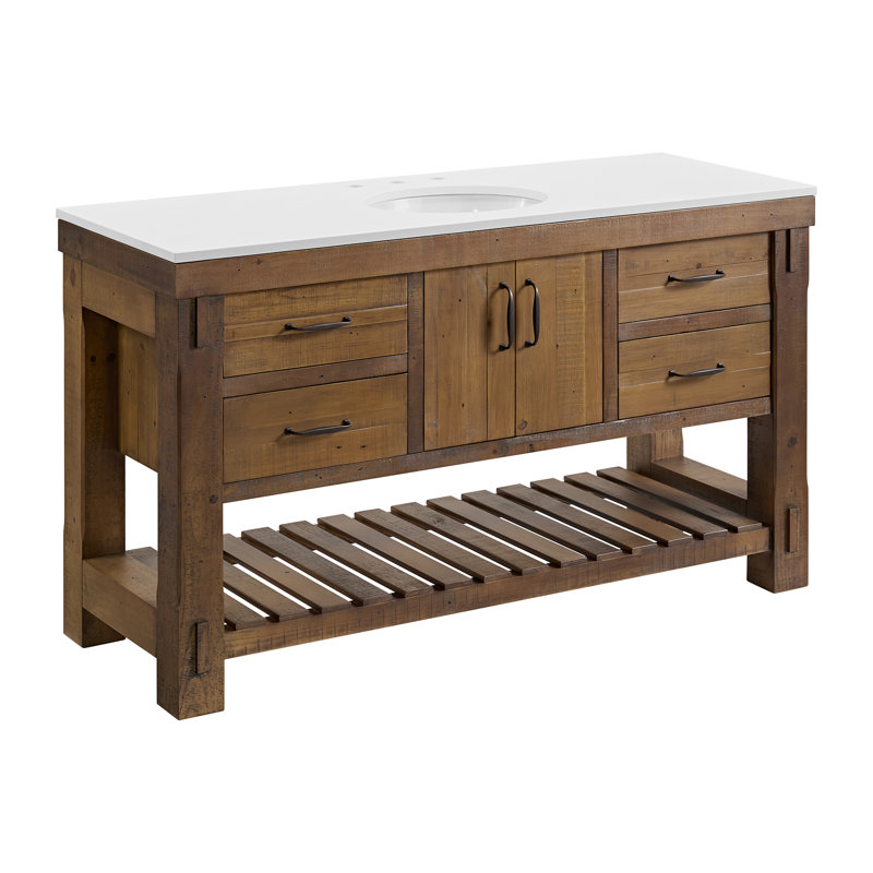 Bromley 60" Single Bathroom Vanity with Quartz Top