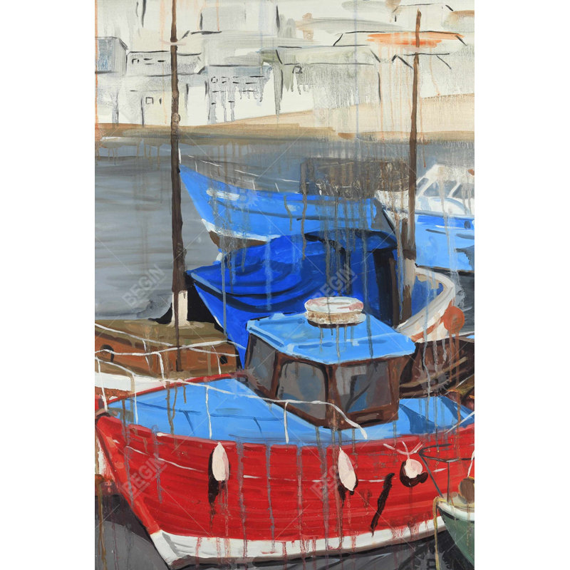 Rainy Day at the Dock - décor de toile de salon