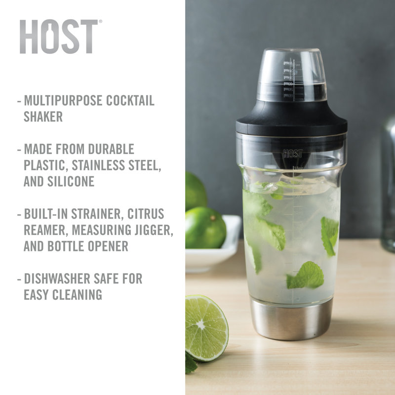 Stainless Steel and Clear All-in-One Cocktail Shaker Set