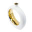 Vase rond, blanc / or