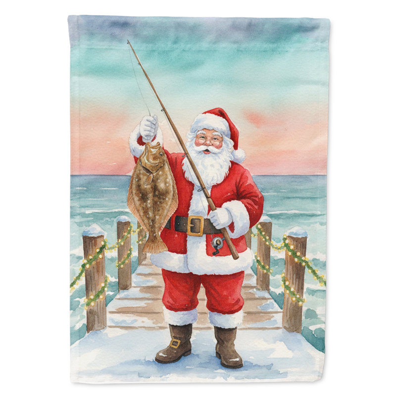 Pêche père Noël avec drapeau de maison de Noël flet, House Size, Pêche au père Noël avec flet