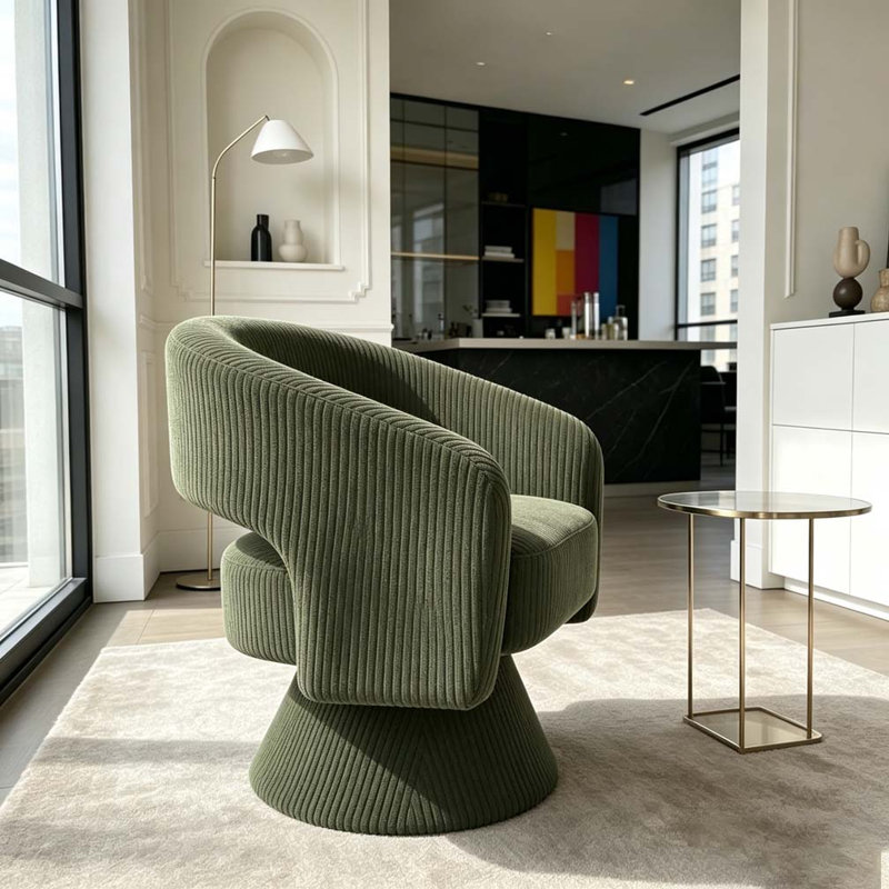 Fauteuil demi-tonneau, fauteuil d'appoint pivotant