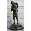 Statue art déco en bronze à base de marbre, écolier chinois