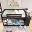 Lit superposé simple au-dessus de simple avec 4 tiroirs et 3 tablettes-123150559-123150562