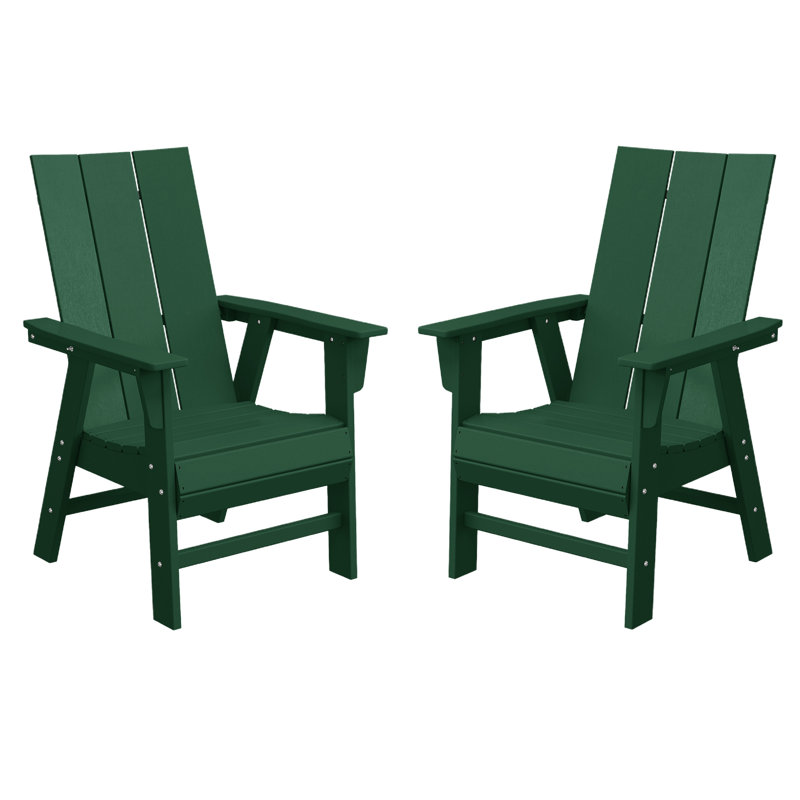 Ensemble de 2 chaises Adirondack Modern Curveback, Green