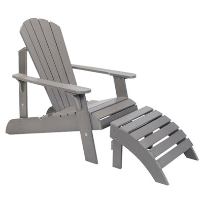 Adirondack Footstool, Grey by Highland Dunes