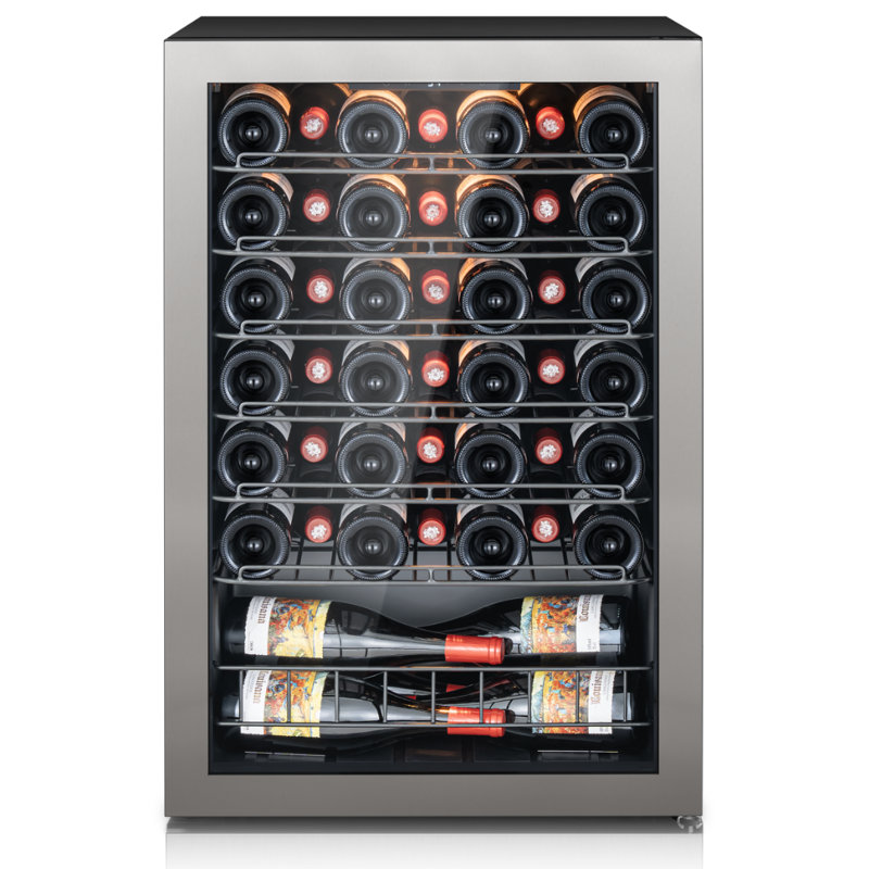 Réfrigérateur à vin autoportant à une zone de 21,6 pouces avec 46 lumières à 3 couleurs Ca'Lefort