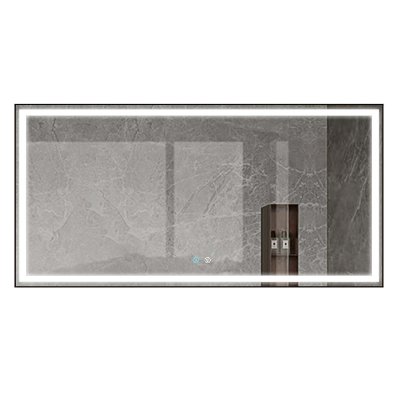 Miroir mural Jonaid, 35,5 po x 70,9 po, Or, Rectangle