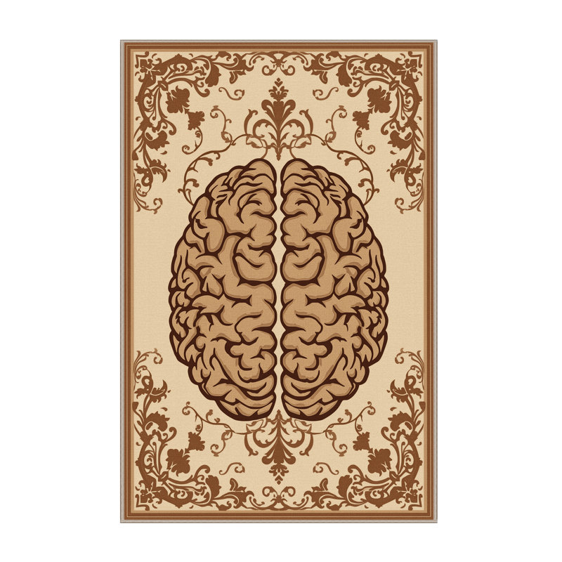 Tapis damassé classique lavable à la machine en damas, 7 x 9