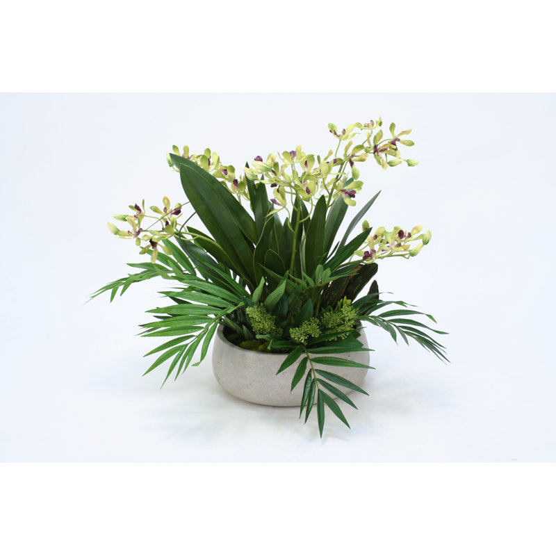 Polysilk Orchid Arrangement in Pot