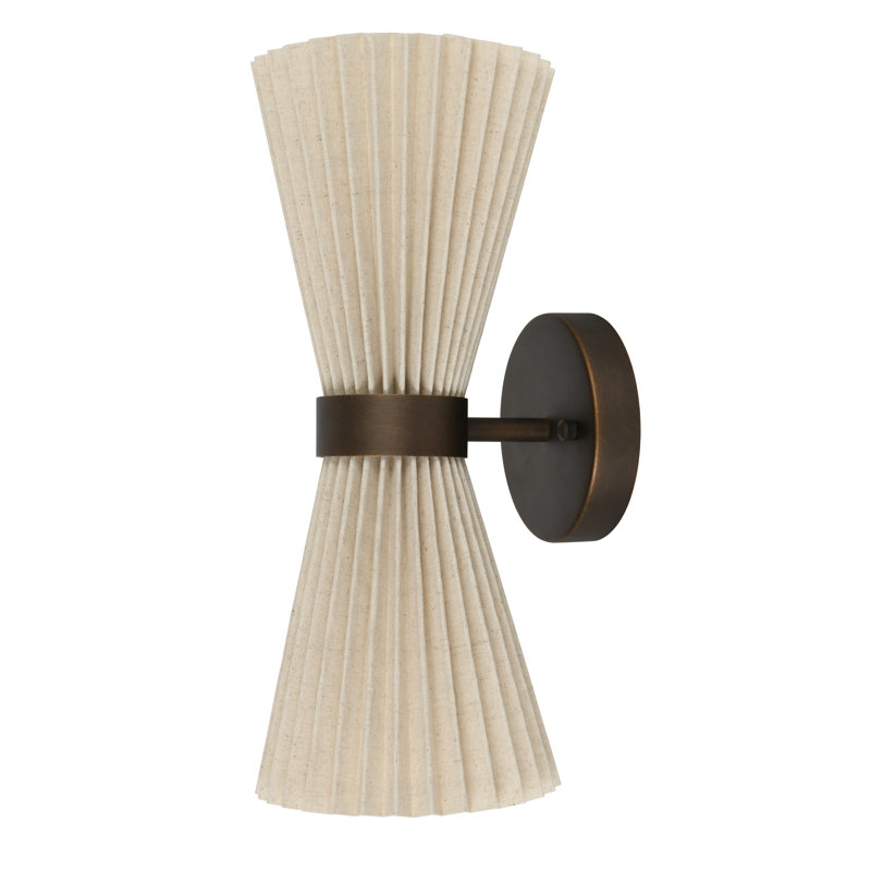 Amore 2 - Light Armed Sconce, Natural, Bronze, 14.57" H x 6.1" W x 6.1" D