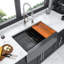 Station de travail en acier inoxydable avec tablier frontal en acier inoxydable 33 po noir 33 po-128760657