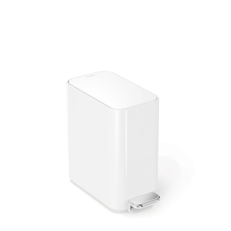 Simplehuman 5L Slim Pedal Bin, White