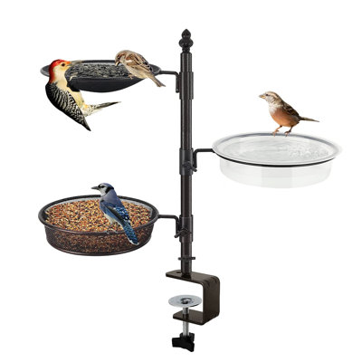 Balcony & Porch Deck Railing Bird Feeder - 3 Tray, Bath Spa, Great For Attracting Wild Bird