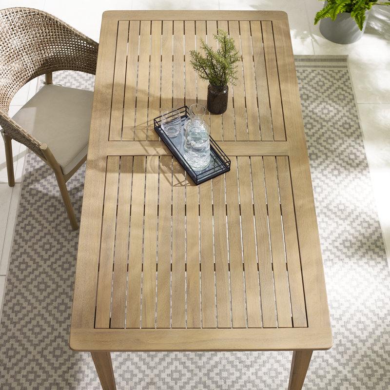 Ronja Filion Solid Wooded Rectangular Garden Dining Set: Table With 2 Benches & 2 Chairs - Modern Set