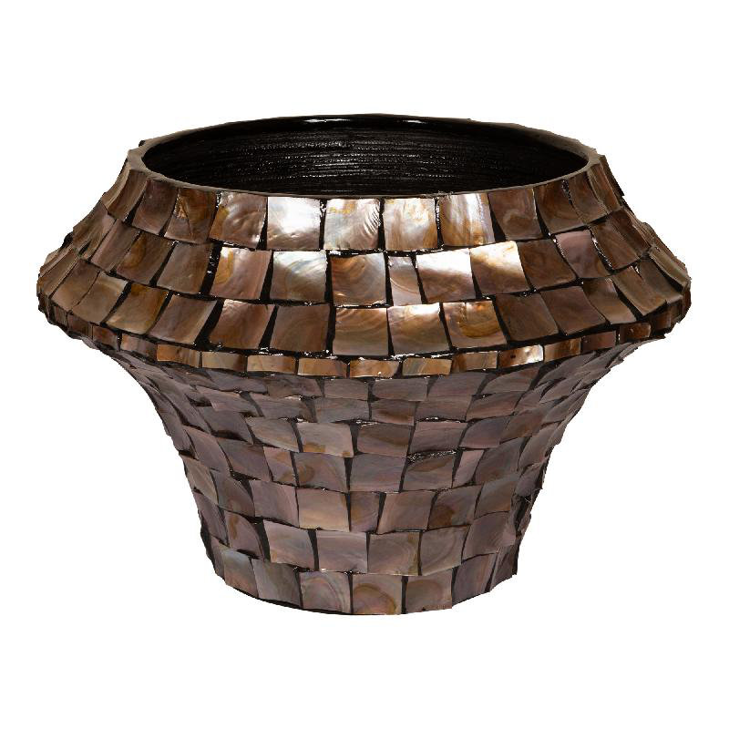 Pippin Ceramic Pot Planter, 40cm H x 61cm W x 61cm D, Bronze