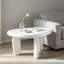 Table d'appoint moderne minimaliste blanche brillante de forme irrégulière