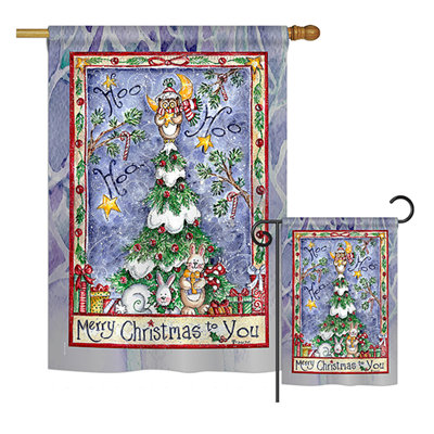 Joyeux noël à vous des impressions de noël en polyester de 2 côtés 40 x 28 po ensemble de drapeau