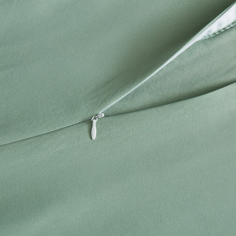 Ensemble de housse de couette en microfibre brossée, Housse de couette pour lit simple + 1 taie d'oreil, Vert sauge
